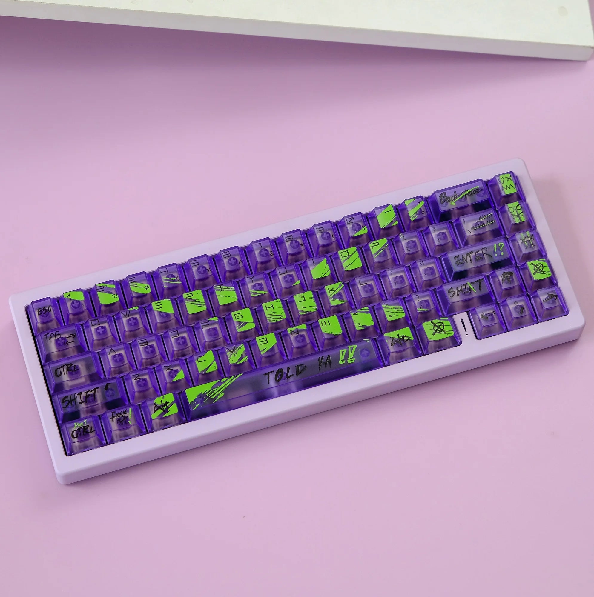 122 key ABS foggy Purple Green Neon thugs Keycap Cherry profile keycaps for Mechanical Keyboard for Magnetic keyboard Cherry MX