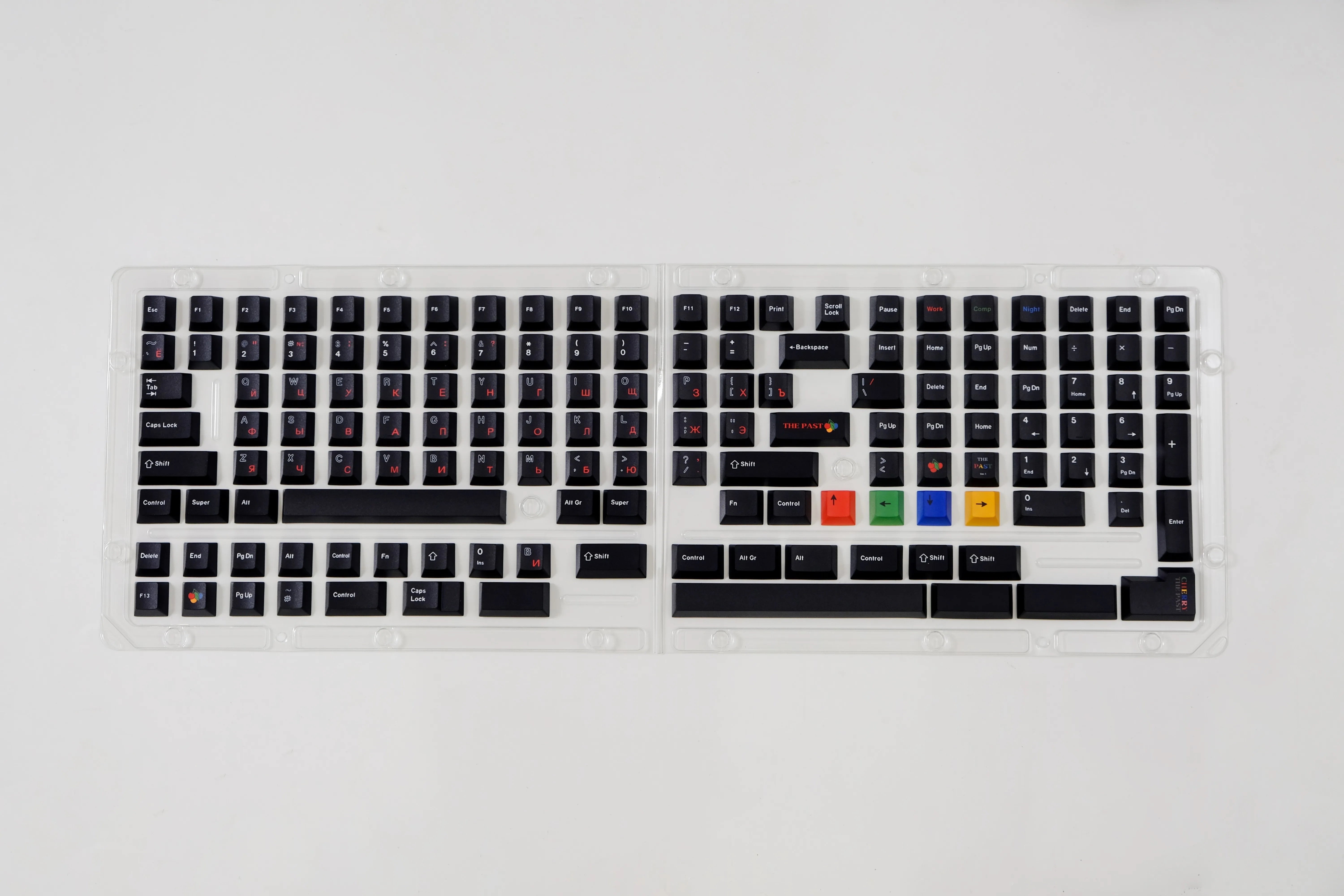 Cherry Profile PBT thermal sublimation WOB hollow Russian complete set of keycaps for Mechanical Keyboard Cherry MX Switches