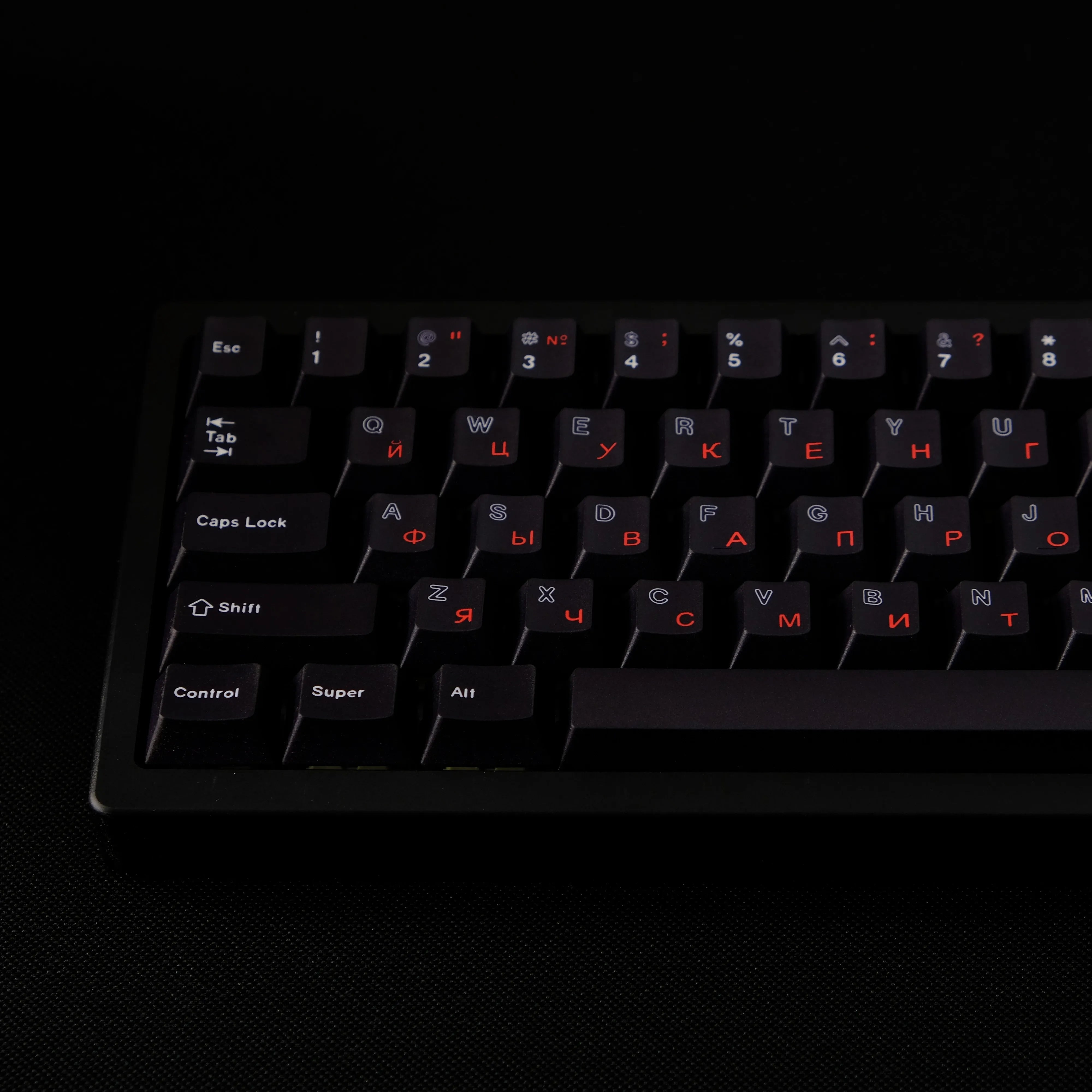 Cherry Profile PBT thermal sublimation WOB hollow Russian complete set of keycaps for Mechanical Keyboard Cherry MX Switches
