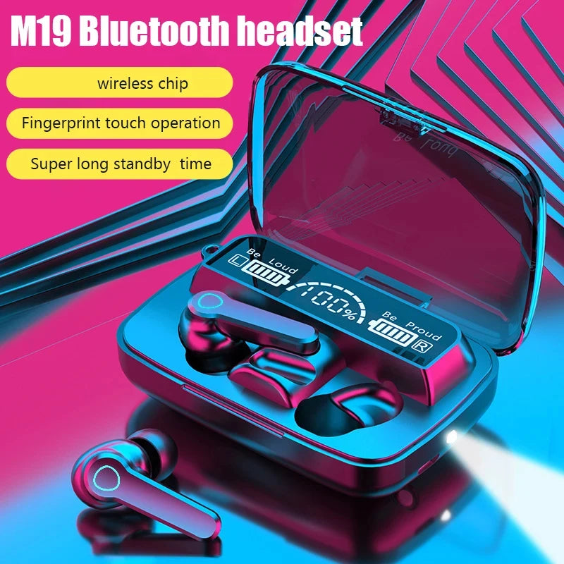 M19 TWS Wireless Bluetooth Headset Noise Cancelling Gaming Earbuds with Mic Wireless Headphones Bluetooth Earphones for Phones