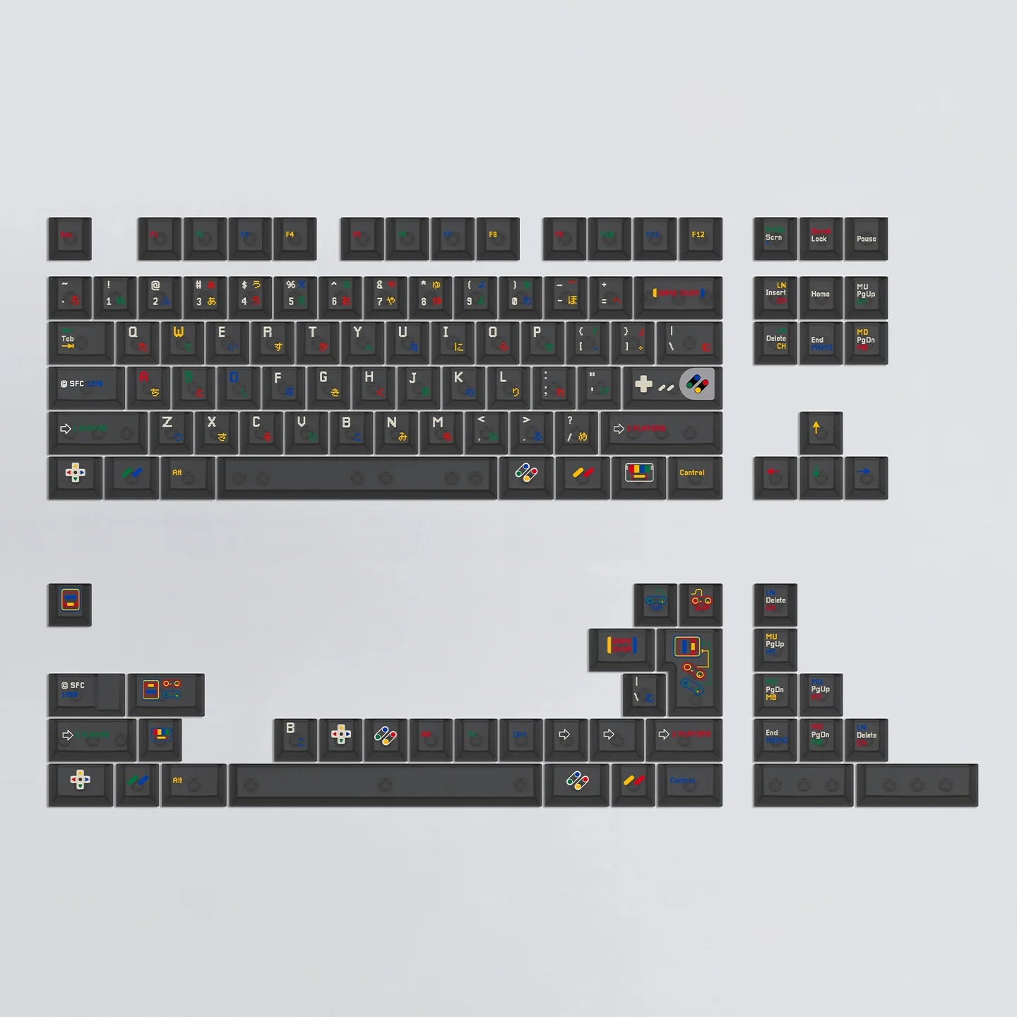 122 key ABS foggy SFC Children's fun Keycap Cherry profile keycaps for Mechanical Keyboard for Magnetic keyboard Cherry MX Switc