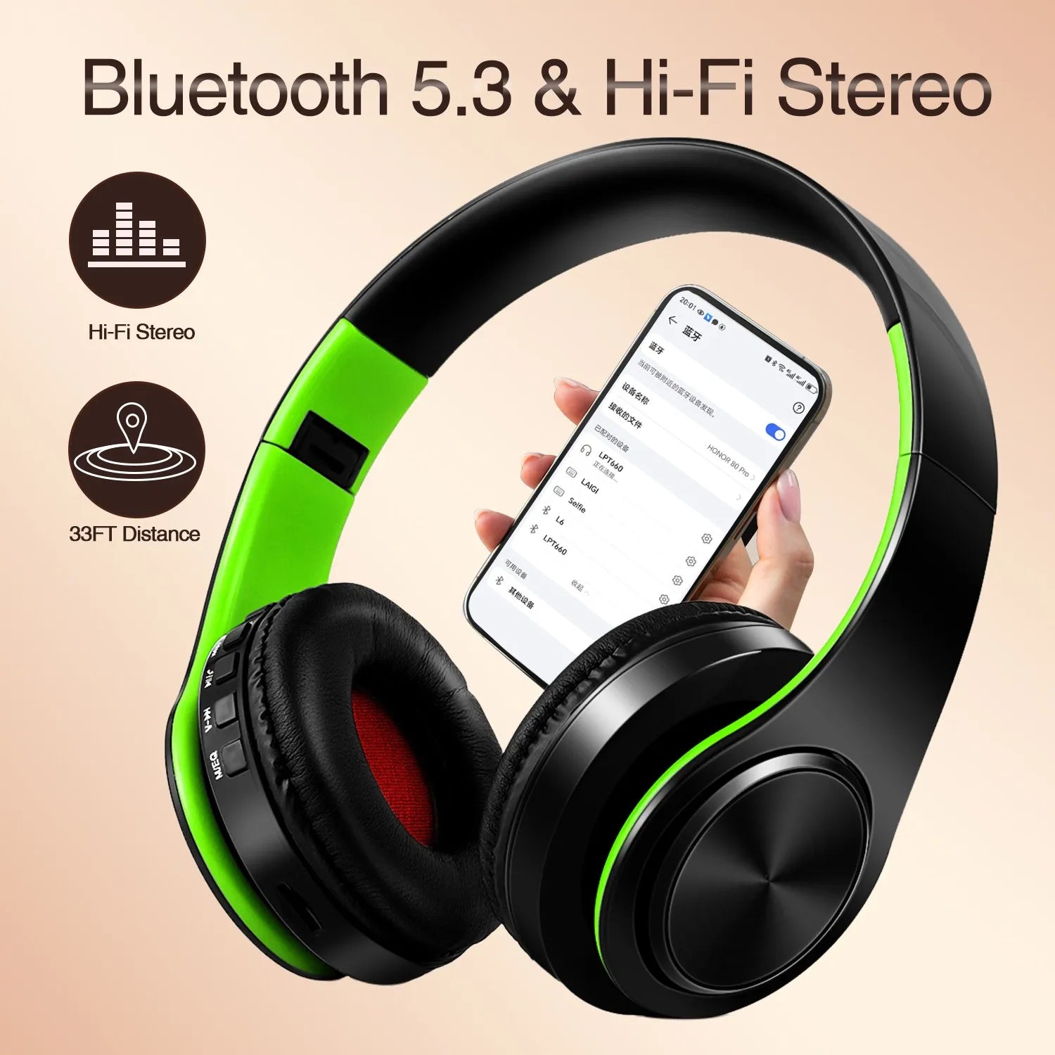 Girl Boy Gift Earphones Wireless Stereo Bluetooth Headphones